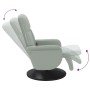 Sillón reclinable masaje con reposapiés terciopelo gris claro