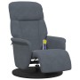 Sillón reclinable masaje con reposapiés terciopelo gris oscuro
