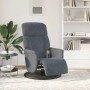 Sillón reclinable masaje con reposapiés terciopelo gris oscuro