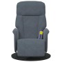 Sillón reclinable masaje con reposapiés terciopelo gris oscuro