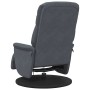 Sillón reclinable masaje con reposapiés terciopelo gris oscuro