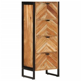 Mueble de baño madera maciza de acacia y hierro 40x30x100 cm Mueble de baño madera maciza de acacia y hierro 40x30x100 cm