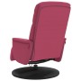 Sillón reclinable masaje con reposapiés terciopelo rojo tinto