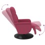 Sillón reclinable masaje con reposapiés terciopelo rojo tinto