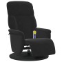 Sillón reclinable de masaje con reposapiés terciopelo negro