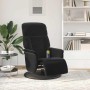 Sillón reclinable de masaje con reposapiés terciopelo negro