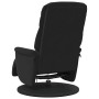 Sillón reclinable de masaje con reposapiés terciopelo negro