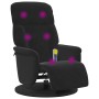 Sillón reclinable de masaje con reposapiés terciopelo negro