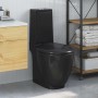 Inodoro WC redondo de cerámica con cisterna negro