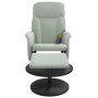 Sillón reclinable masaje con reposapiés terciopelo gris claro