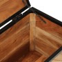 Caja de almacenaje madera maciza acacia y hierro 60x30x30 cm
