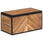 Caja de almacenaje madera maciza acacia y hierro 60x30x30 cm