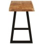Banco con borde natural de madera de acacia maciza 105 cm
