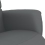Sillón reclinable con reposapiés cuero sintético gris