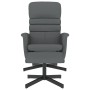 Sillón reclinable con reposapiés cuero sintético gris