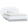 Estructura de cama con LED cuero sintético blanco 100x200 cm