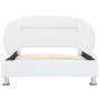 Estructura de cama con LED cuero sintético blanco 100x200 cm