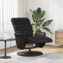 Sillón reclinable masaje con reposapiés cuero sintético negro