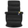 Sillón reclinable masaje con reposapiés cuero sintético negro