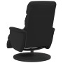 Sillón reclinable masaje con reposapiés cuero sintético negro
