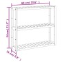 Estantería de pared para baño de 3 niveles bambú 60x15x54 cm