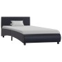 Estructura cama LED sin colchón cuero sintético negro 90x200 cm