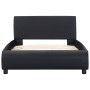 Estructura cama LED sin colchón cuero sintético negro 90x200 cm