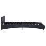 Estructura cama LED sin colchón cuero sintético negro 90x200 cm