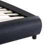Estructura cama LED sin colchón cuero sintético negro 90x200 cm