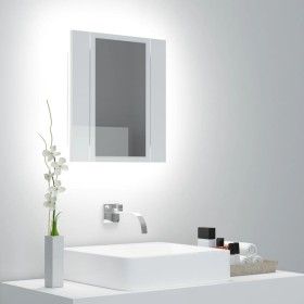 Armario espejo de baño LED acrílico blanco brillo 40x12x45 cm de vidaXL, Tocadores de baño - Ref: Foro24-804953, Precio: 47,7...