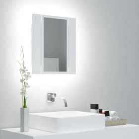 Armario espejo de baño con luz LED acrílico blanco 40x12x45 cm de vidaXL, Tocadores de baño - Ref: Foro24-804948, Precio: 48,...