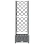 Planter with light gray PP trellis 40x40x121.5 cm by vidaXL, Pots and planters - Ref: Foro24-153269, Price: 51,97 €, Discount: %
