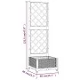 Planter with light gray PP trellis 40x40x121.5 cm by vidaXL, Pots and planters - Ref: Foro24-153269, Price: 51,97 €, Discount: %