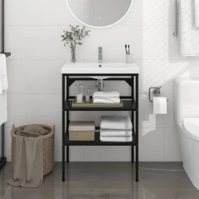 Waschbeckenstruktur aus schwarzem Eisen 59x38x83 cm von vidaXL, Badezimmerwaschtische - Ref: Foro24-338488, Preis: 87,54 €, R...
