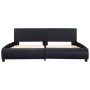 Estructura cama LED sin colchón cuero sintético negro 180x200cm