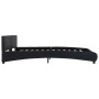 Estructura cama LED sin colchón cuero sintético negro 180x200cm