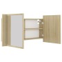 Armario espejo de baño LED acrílico roble Sonoma 90x12x45 cm de vidaXL, Tocadores de baño - Ref: Foro24-804975, Precio: 50,44...