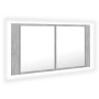 LED-Licht Badezimmerspiegelschrank aus Acryl in Betongrau 90x12x45 cm von vidaXL, Badezimmerwaschtische - Ref: Foro24-804976,...