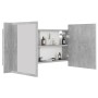LED-Licht Badezimmerspiegelschrank aus Acryl in Betongrau 90x12x45 cm von vidaXL, Badezimmerwaschtische - Ref: Foro24-804976,...