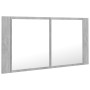 LED-Licht Badezimmerspiegelschrank aus Acryl in Betongrau 90x12x45 cm von vidaXL, Badezimmerwaschtische - Ref: Foro24-804976,...