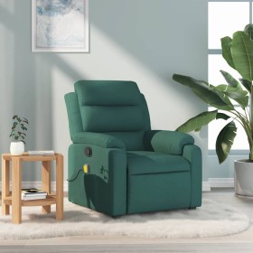 Sillón de masaje reclinable de tela verde oscuro Sillón de masaje reclinable de tela verde oscuro