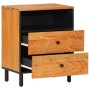 Mesita de noche madera maciza de acacia 50x33x60 cm