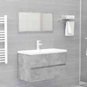 Juego de muebles de baño madera de ingeniería gris hormigón de vidaXL, Muebles de baño - Ref: Foro24-3071688, Precio: 255,90 ...
