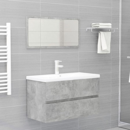 Engineered wood bathroom furniture set in concrete gray. by vidaXL, Bathroom furniture - Ref: Foro24-3071688, Price: 255,90 €...
