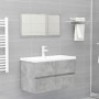 Engineered wood bathroom furniture set in concrete gray. by vidaXL, Bathroom furniture - Ref: Foro24-3071688, Price: 255,90 €...