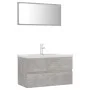 Badmöbel-Set aus betongrauem Holzwerkstoff von vidaXL, Badezimmermöbel - Ref: Foro24-3071688, Preis: 237,27 €, Rabatt: %