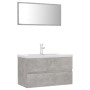 Engineered wood bathroom furniture set in concrete gray. by vidaXL, Bathroom furniture - Ref: Foro24-3071688, Price: 255,90 €...