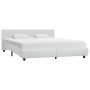Estructura de cama con LED sin colchón blanco 180x200 cm