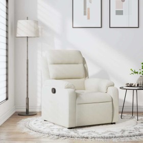 Sillón reclinable terciopelo blanco crema Sillón reclinable terciopelo blanco crema