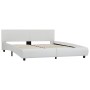 Estructura de cama con LED sin colchón blanco 180x200 cm